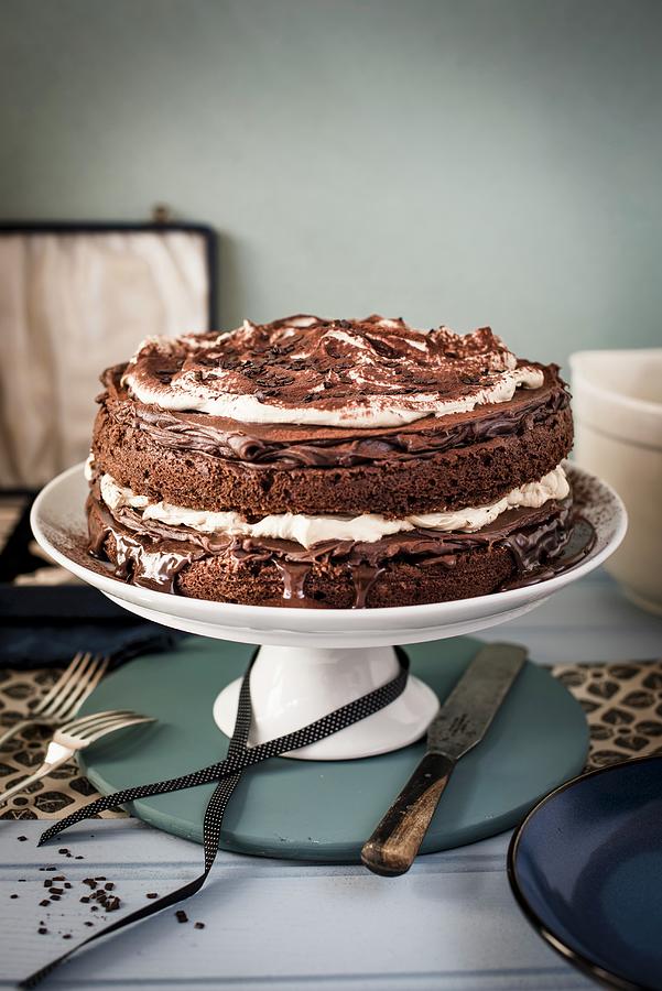 Chocolate And Coffee Cake Photograph by Magdalena Hendey