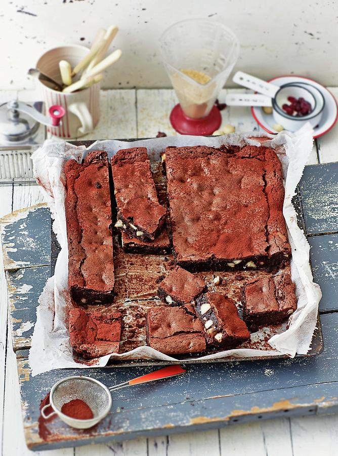 Chocolate And Macadamia Nut Brownies With Caramel usa Photograph by Jalag / Julia Hoersch