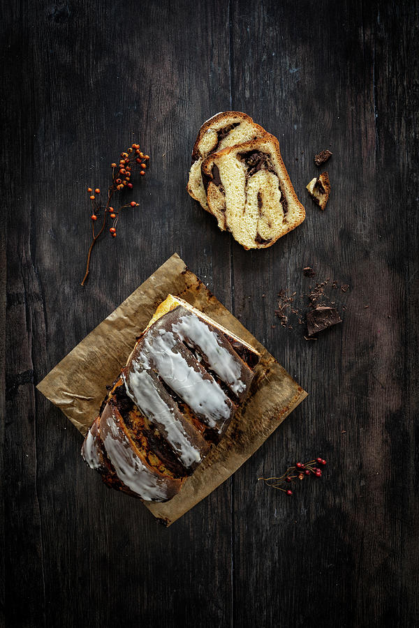 Chocolate Banana Cake Made From Sweet Yeast Dough Photograph by Jan Wischnewski
