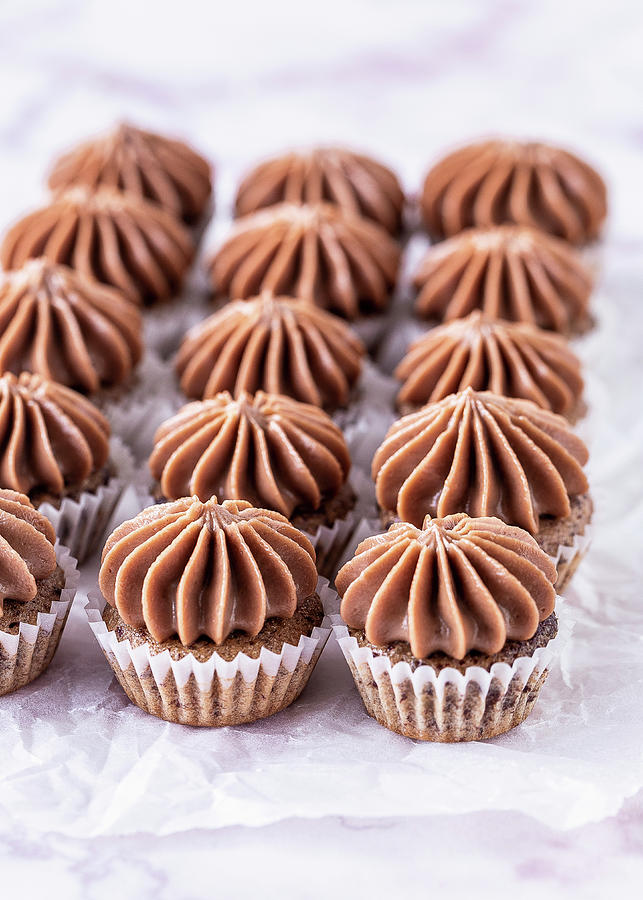 Chocolate Banana Mini Cupcakes Photograph by Emma Friedrichs