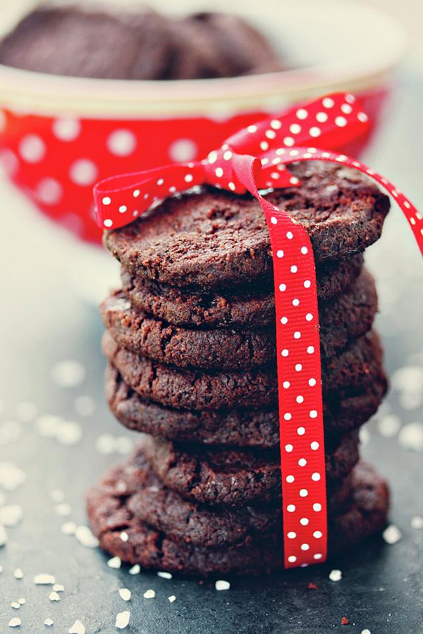 Chocolate Biscuits With Fleur De Sel Photograph by Alexandra Panella