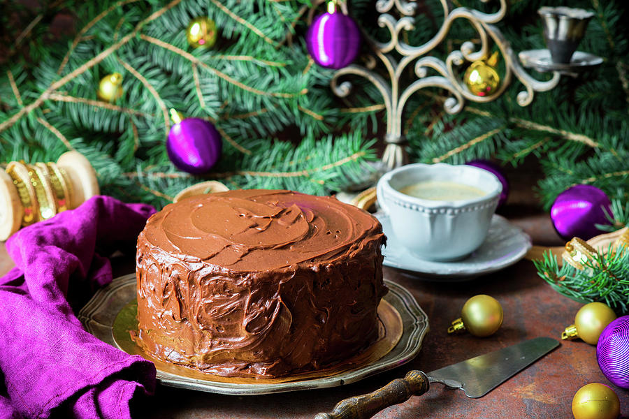 Chocolate Cake For Christmas Photograph by Irina Meliukh
