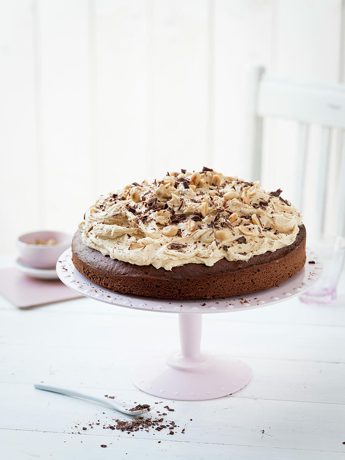 Chocolate Cake With Peanut Cream Photograph by Manuela Rther