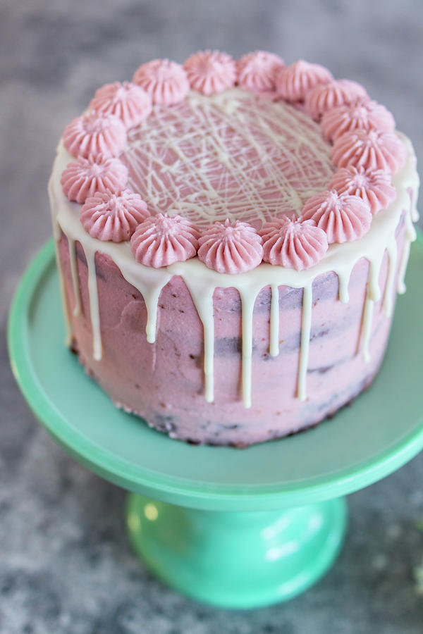 Chocolate Cake With Pink Frosting Photograph by Lieberbacken