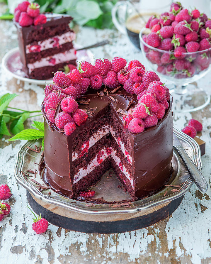 Chocolate Cake With Raspberry Mousse Photograph by Irina Meliukh