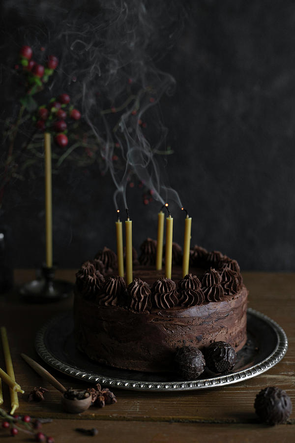 Chocolate Cake Photograph by Zaneta Hajnowska,