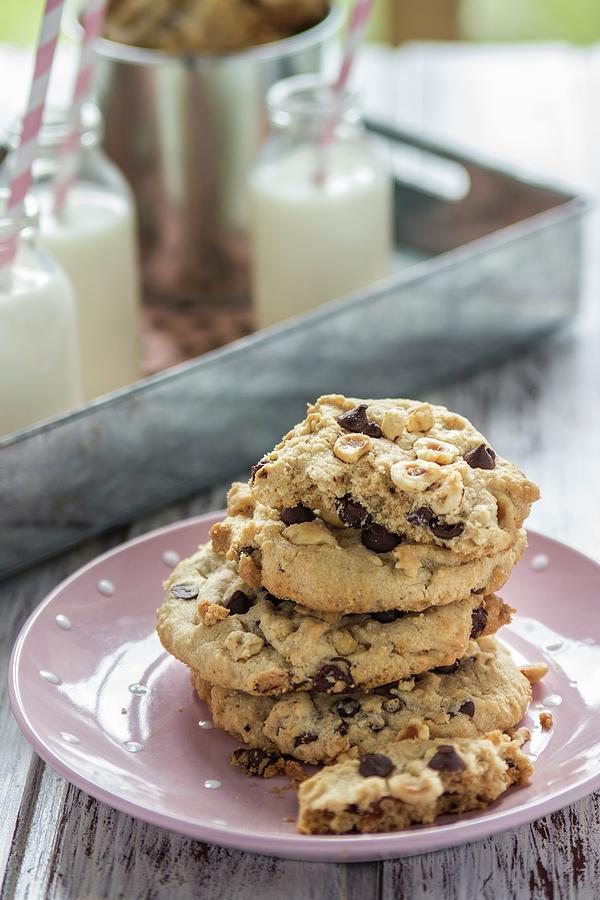 Chocolate Chip Cookies With Chestnuts Photograph by Vernica Orti