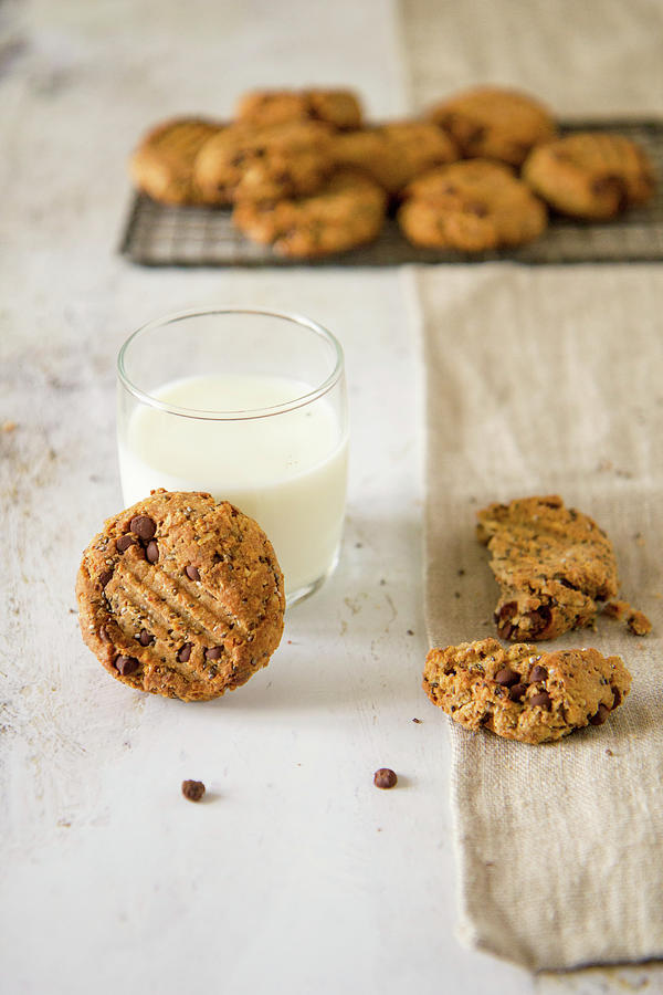 Chocolate Chip Cookies With Dates And Peanut Butter Photograph by Patricia Miceli