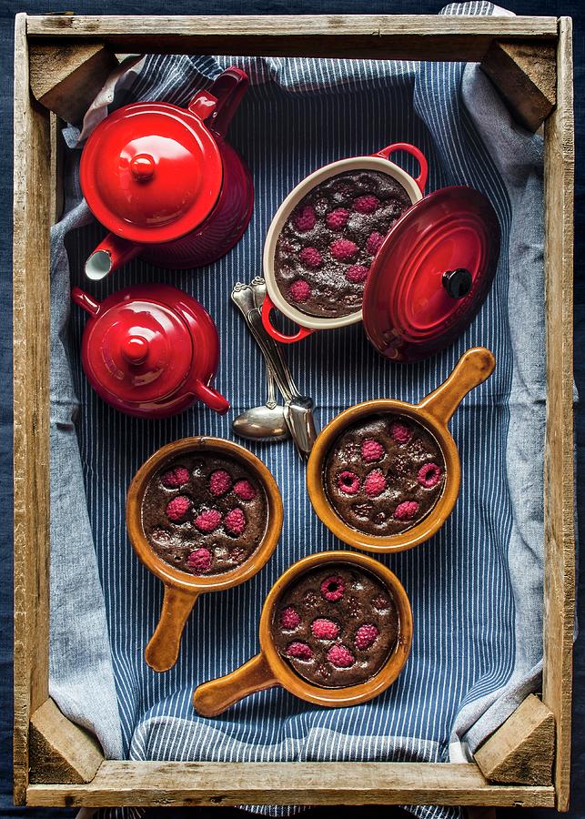Chocolate Clafoutis With Raspberries Photograph by Miriam Garcia