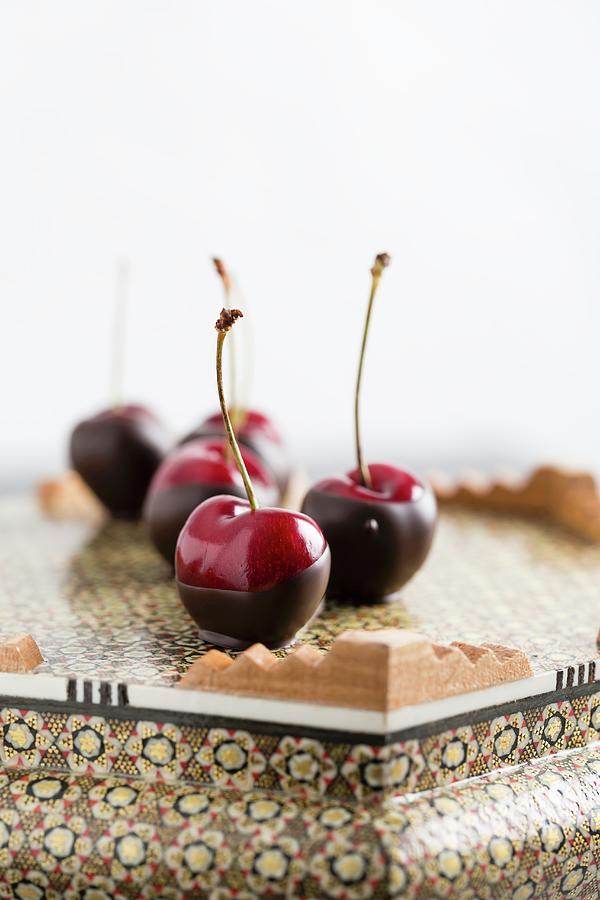 Chocolate-coated Cherries Photograph by Mandy Reschke