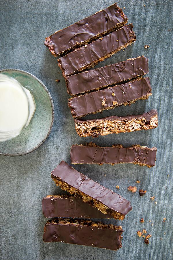 Chocolate-coated Oat Bars Photograph by Patricia Miceli