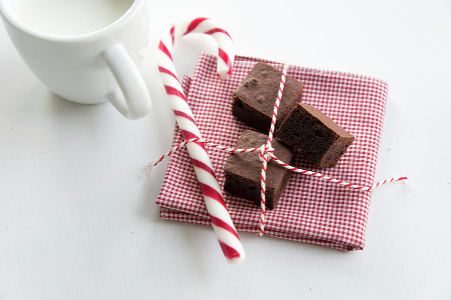 Chocolate Confectionery With A Candy Cane Photograph by Schindler, Martina