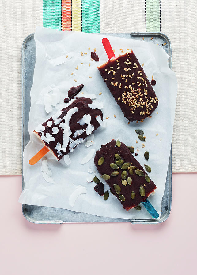 Chocolate Covered Vanilla Lollies Photograph by Charlotte Kibbles