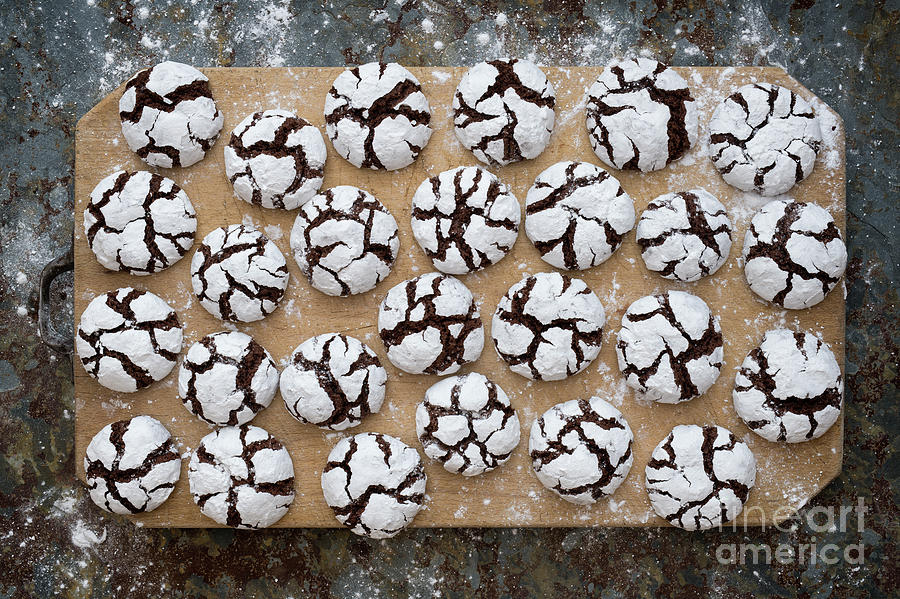 Pattern Photograph - Chocolate Crinkle Cookies by Tim Gainey