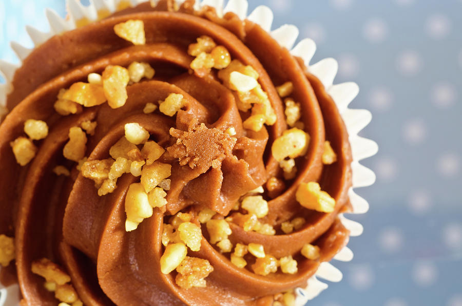 Chocolate Cupcake With Nuts Photograph by Sarah Beresford