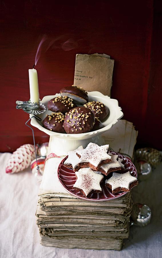 Chocolate Gingerbread And Cinnamon And Chocolate Stars Photograph by Jalag / Wolfgang Schardt