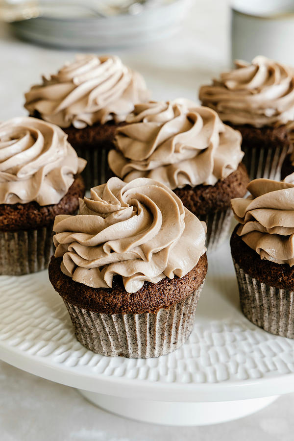 Chocolate Hazelnut Cupcakes Photograph by Alla Machutt