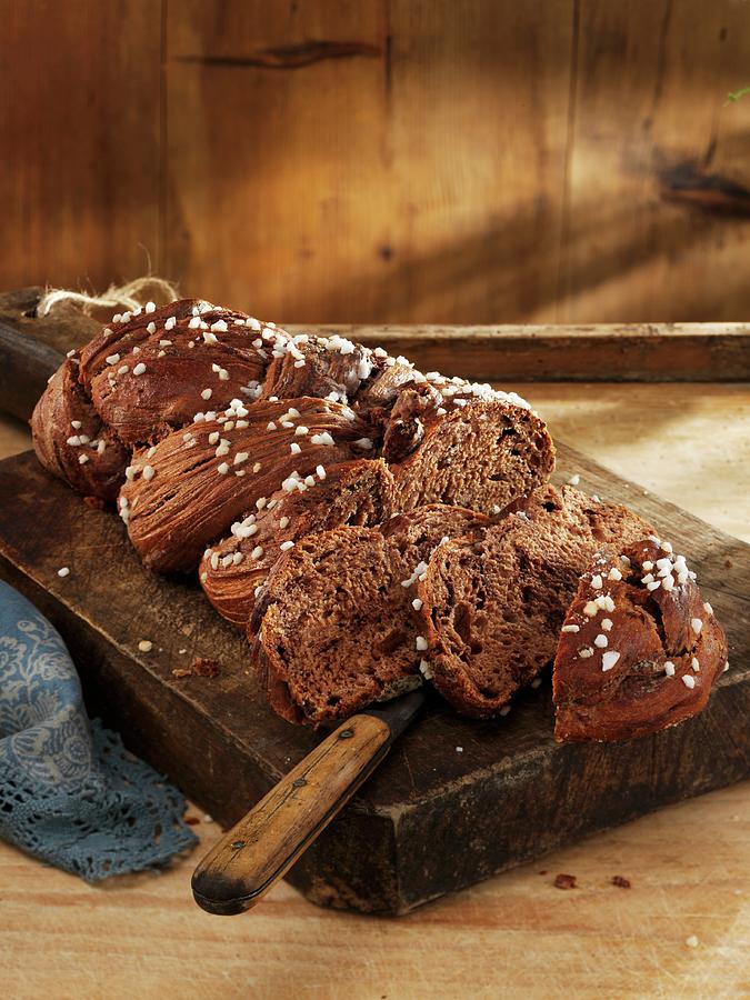 Chocolate Hefezopf sweet Bread From Southern Germany Photograph by Newedel, Karl