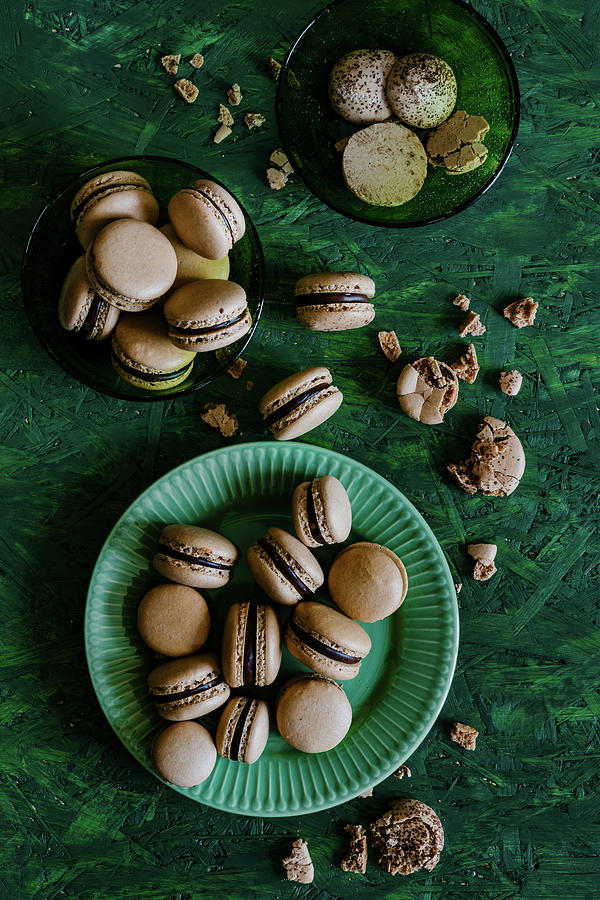 Chocolate Macarons Photograph by Alla Machutt
