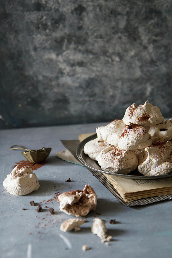 Chocolate Meringues With Cocoa Powder Photograph by Patricia Miceli