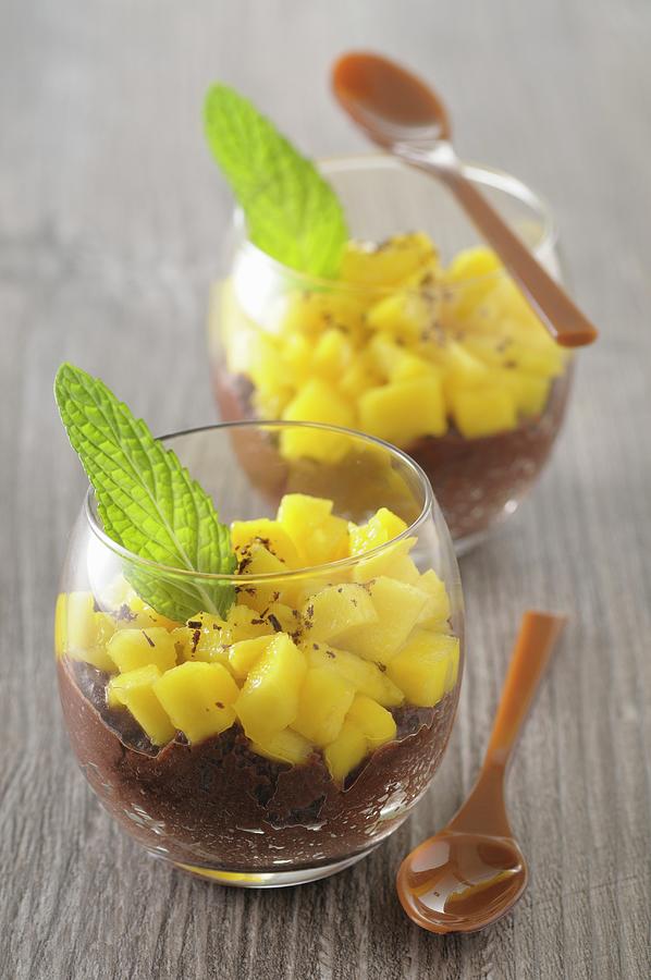 Chocolate Mousse With Mango Photograph by Jean-christophe Riou