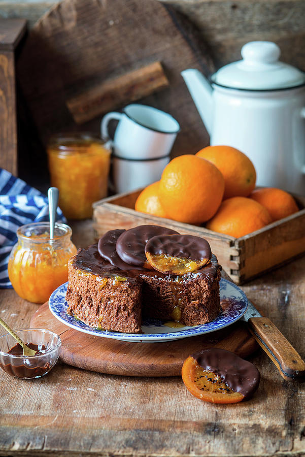 Chocolate Orange Cake Photograph by Irina Meliukh