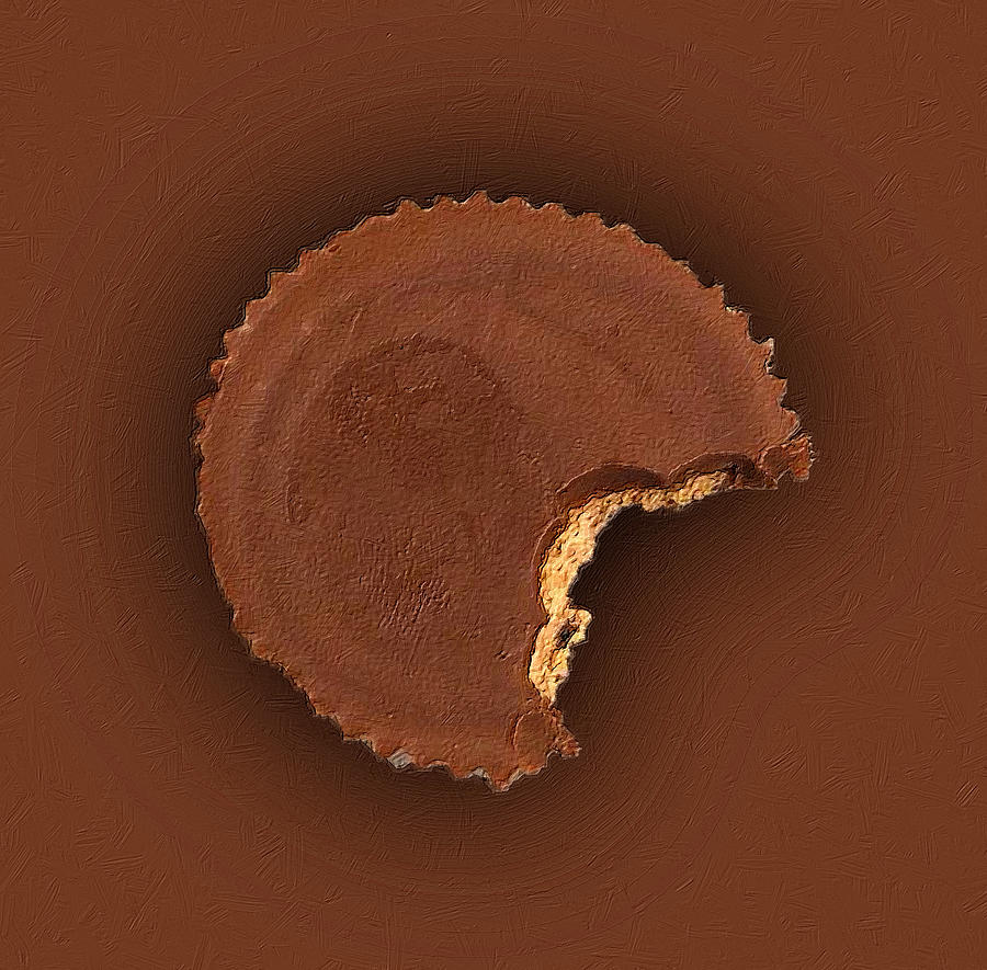 Chocolate Peanut Butter Cup Candy Painting by Tony Rubino