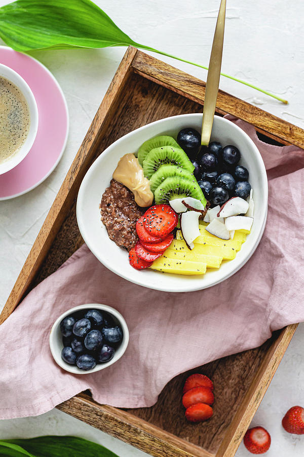 Chocolate Porridge With Fruits Photograph by Monika Rosa