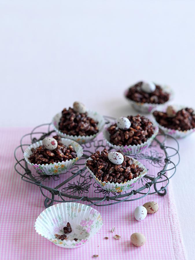 Chocolate Rice Crispy Cakes Photograph by Gareth Morgans