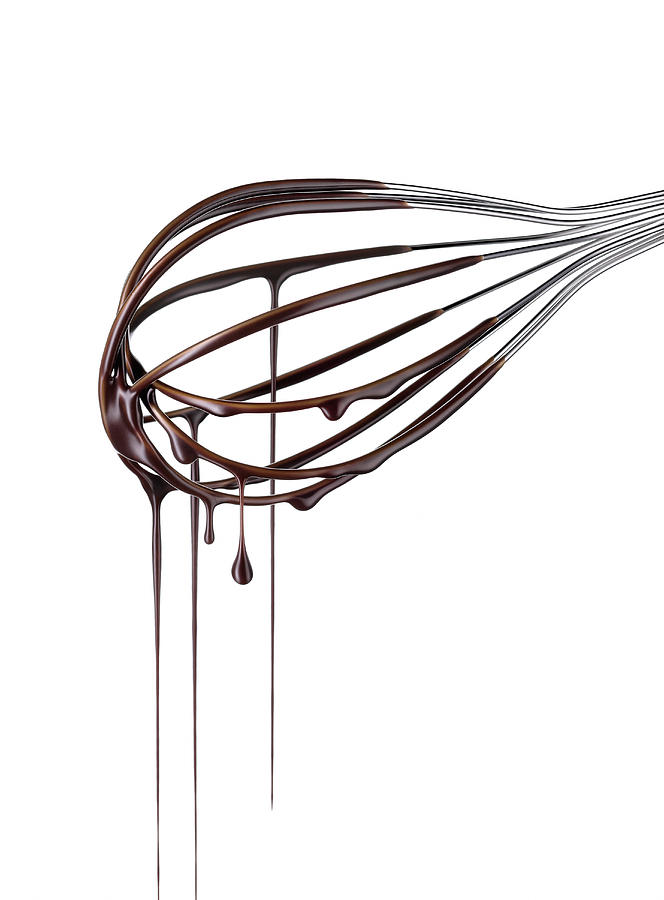Chocolate Running From A Whisk, Food Photograph by R. Striegl
