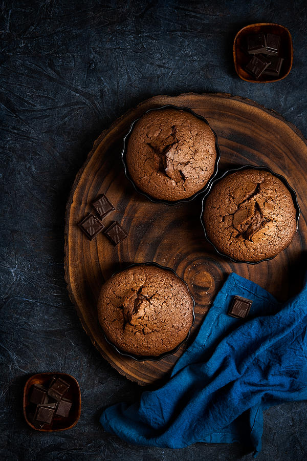 Cake Photograph - Chocolate Tartelettes by Denisa Vlaicu