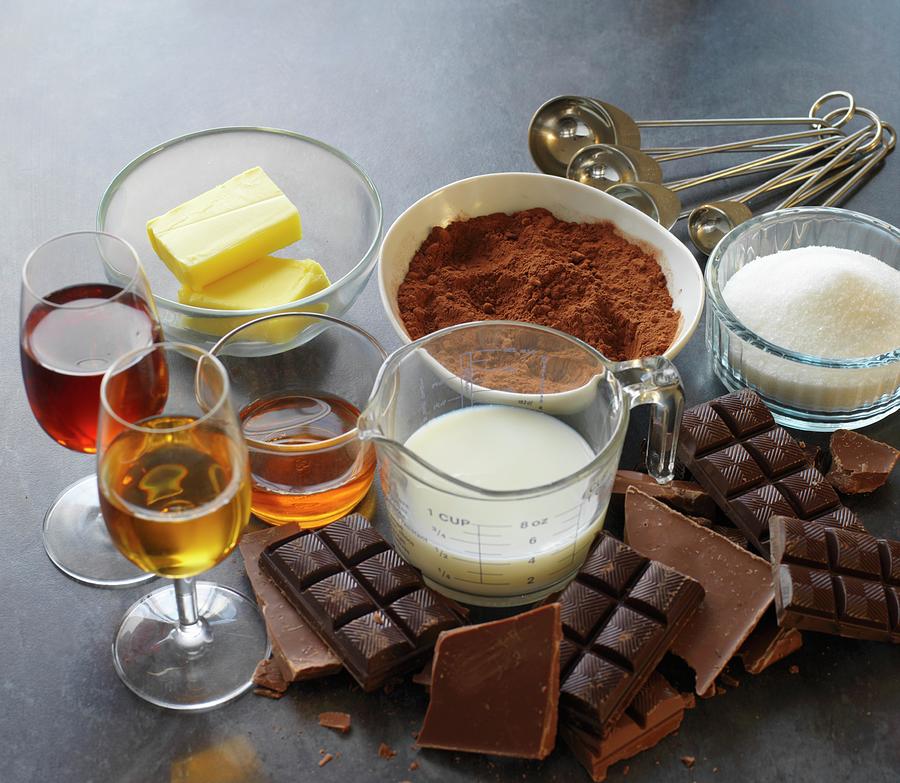 Chocolate Truffle Ingredients Photograph by Robert Morris