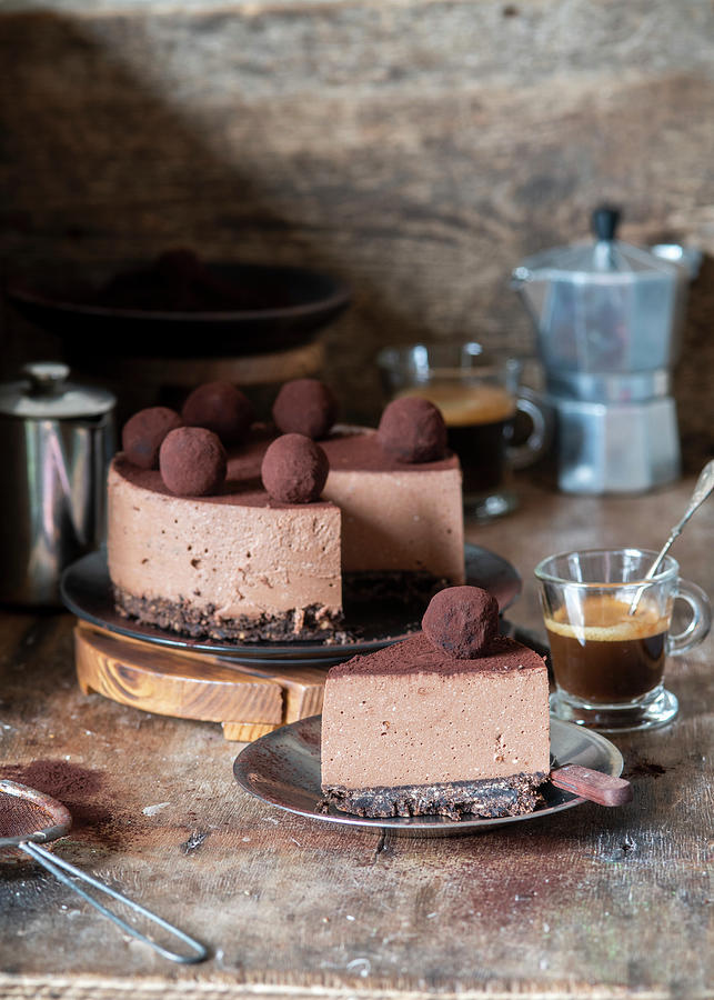 Chocolate Truffle No-bake Cake Photograph by Irina Meliukh