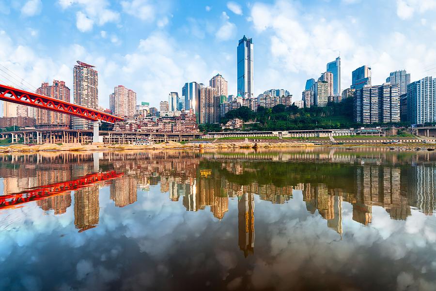 Architecture Photograph - Chongqing, China Cityscape by Sean Pavone