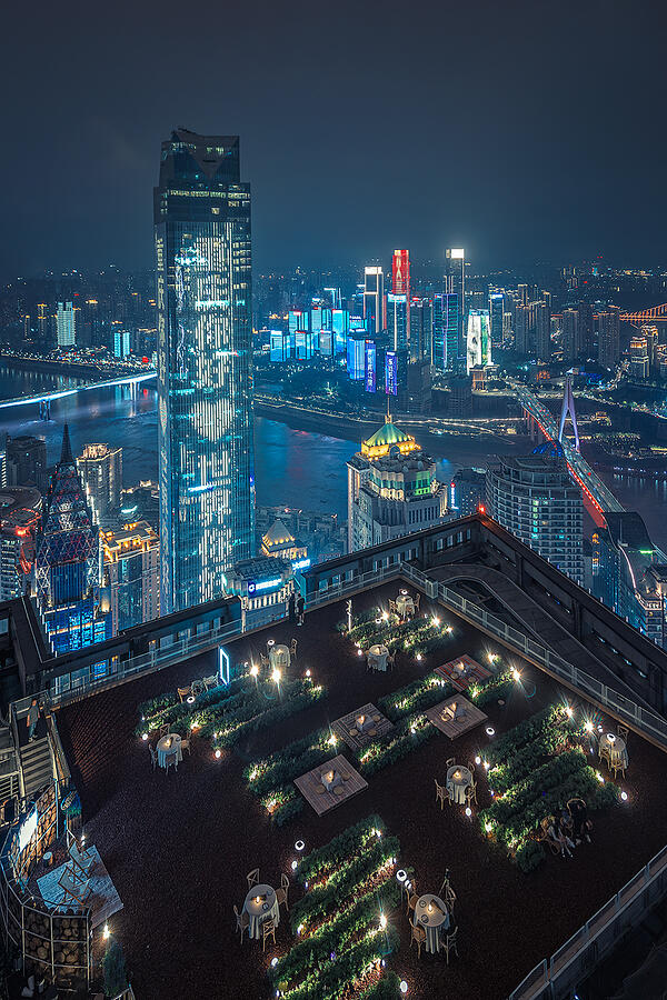 Chongqing Skyline (vertical) Photograph by Mei Xu