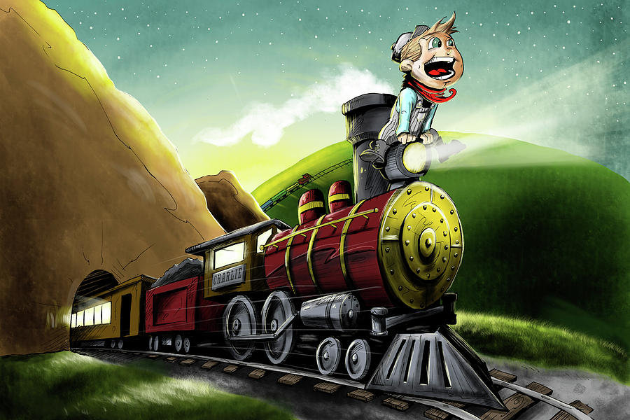 Transportation Painting - Choo Charlie by Mischief Factory