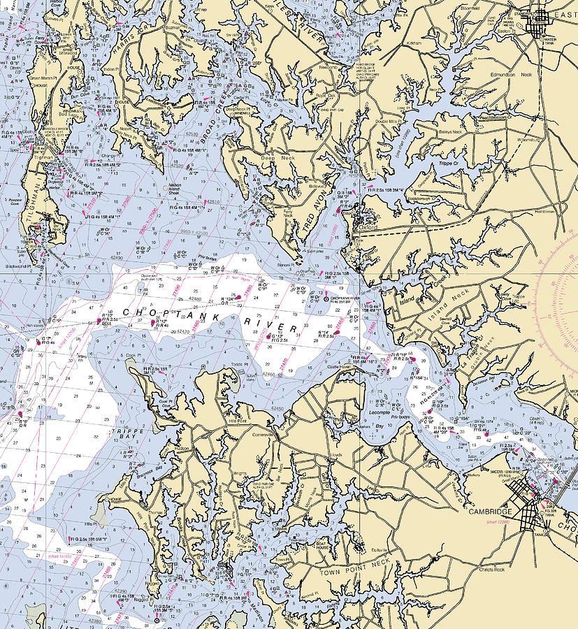 Choptank Rivermaryland Nautical Chart Mixed Media by Sea Koast Pixels