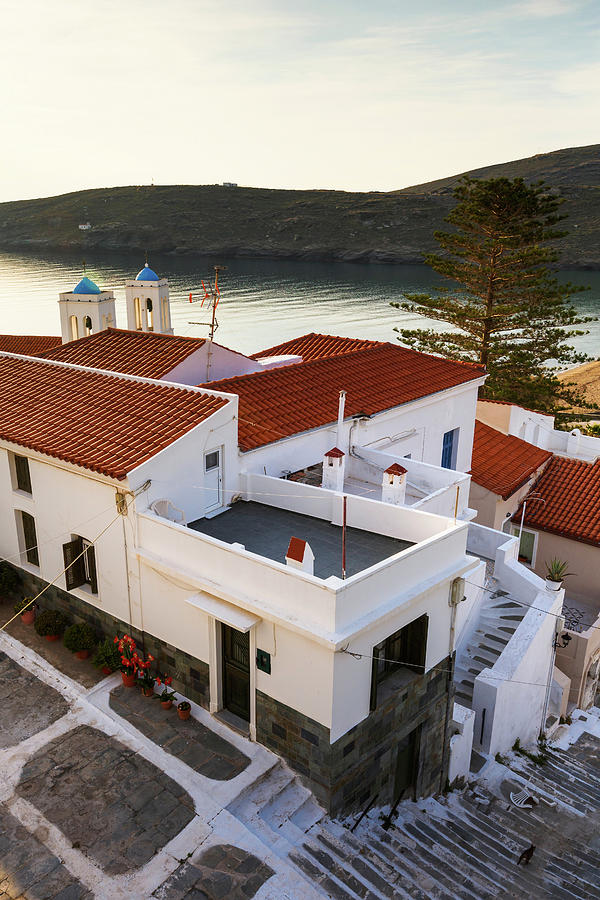 Greek Photograph - Chora Of Andros Island Early In The Morning. by Cavan Images