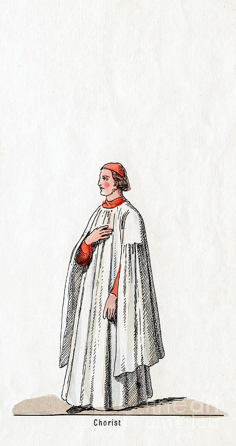 Chorister, Costume Design Drawing by Print Collector