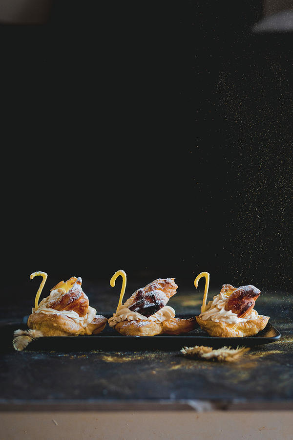 Choux Pastry Swans With White Russian Cream Photograph by Great Stock!