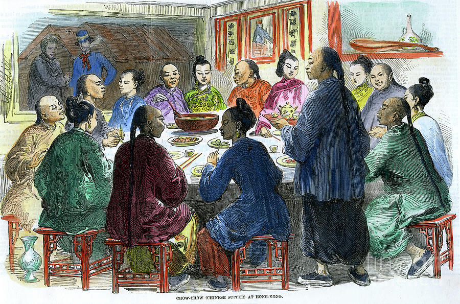 Chow-chow Chinese Supper At Hong Kong Drawing by Print Collector