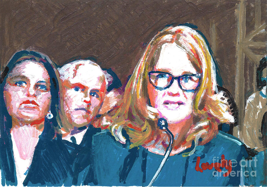 Christine Blasey Ford Testifies Before Senate Painting by Candace Lovely