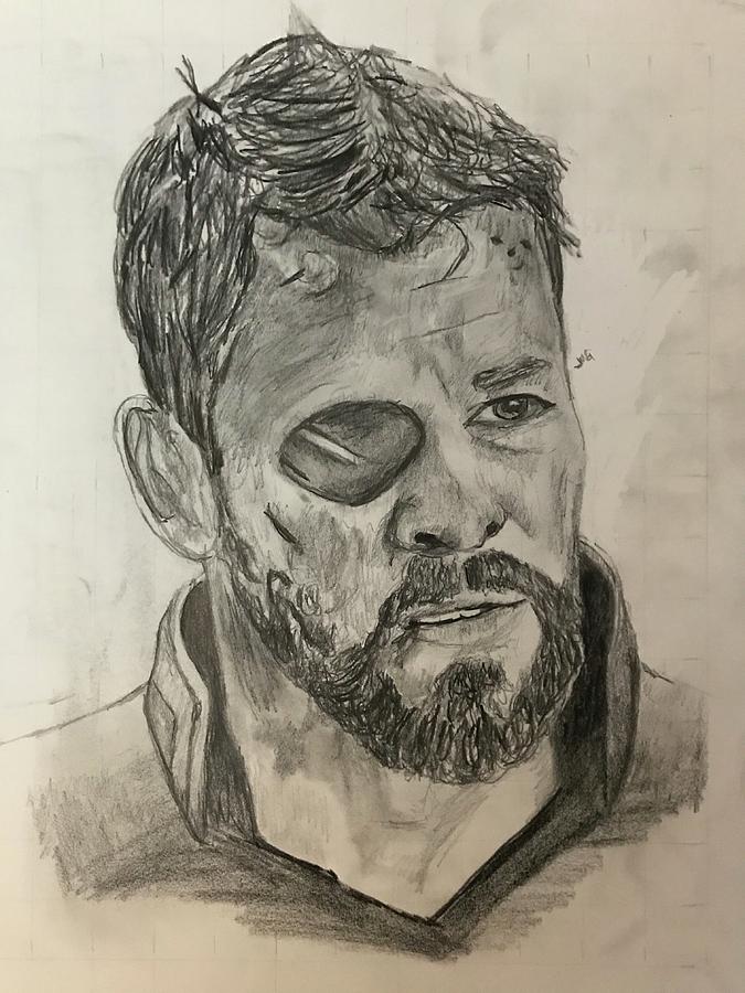 Retrato realista de Chris Hemsworth (Thor) Laura Boregeska - Artelista.com