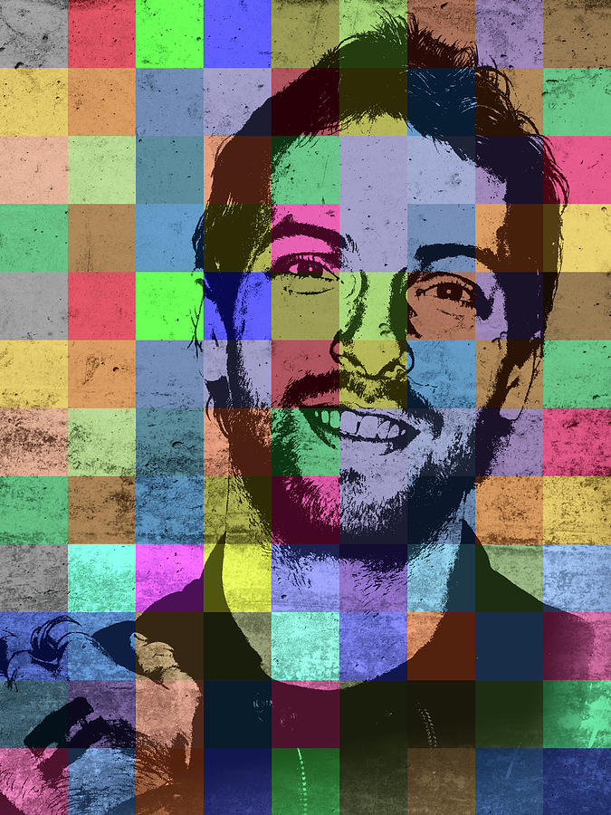 Coldplay Mixed Media - Chris Martin Coldplay Patchwork Portrait by Design Turnpike
