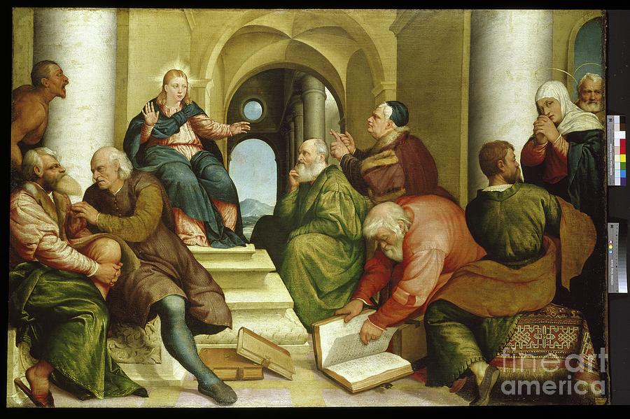 Christ Among The Doctors, 16th Century Painting by Jacopo Bassano