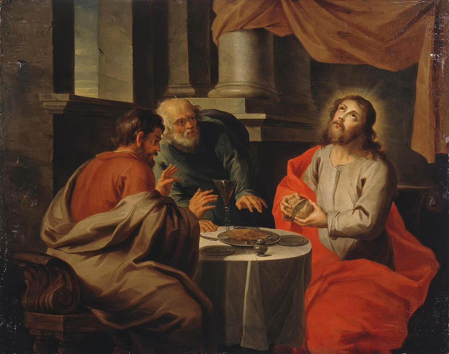 Christ and his Disciples in Emmaus Painting by Jacob Andries Beschey