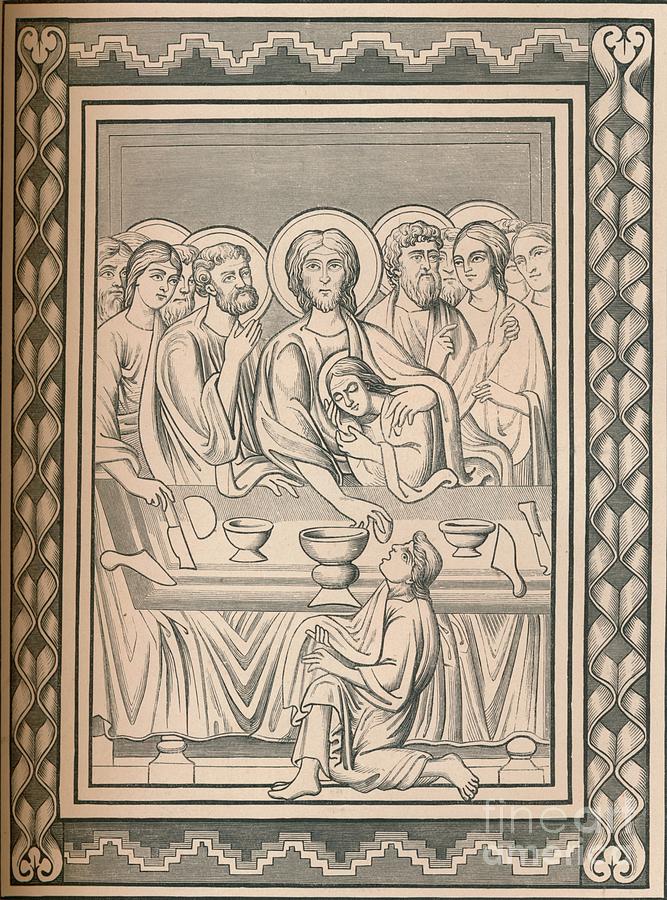 Christ And Saints Drawing by Print Collector