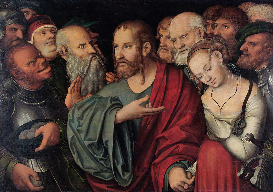 Christ And The Adulteress Painting By Lucas Cranach The Younger Pixels
