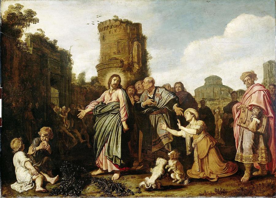 Christ and the Woman Canaan. Painting by Pieter Lastman