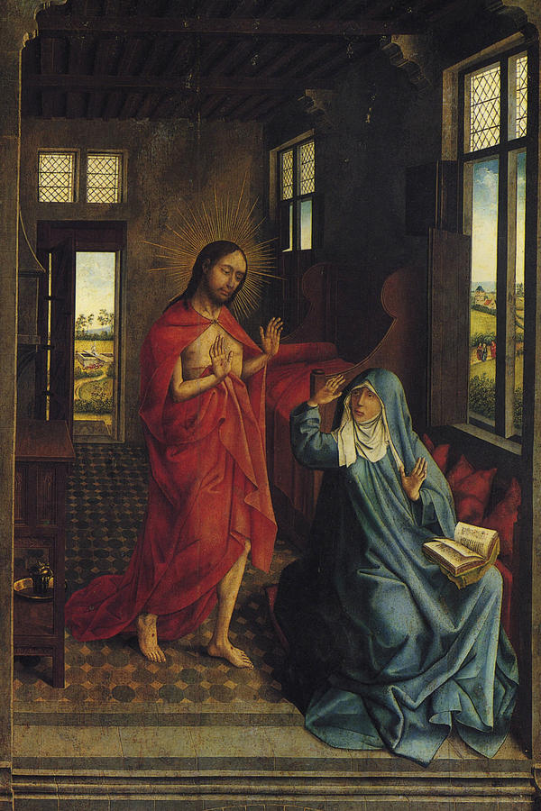 Christ appearing to the virgin Painting by Rogier Van der Weyden
